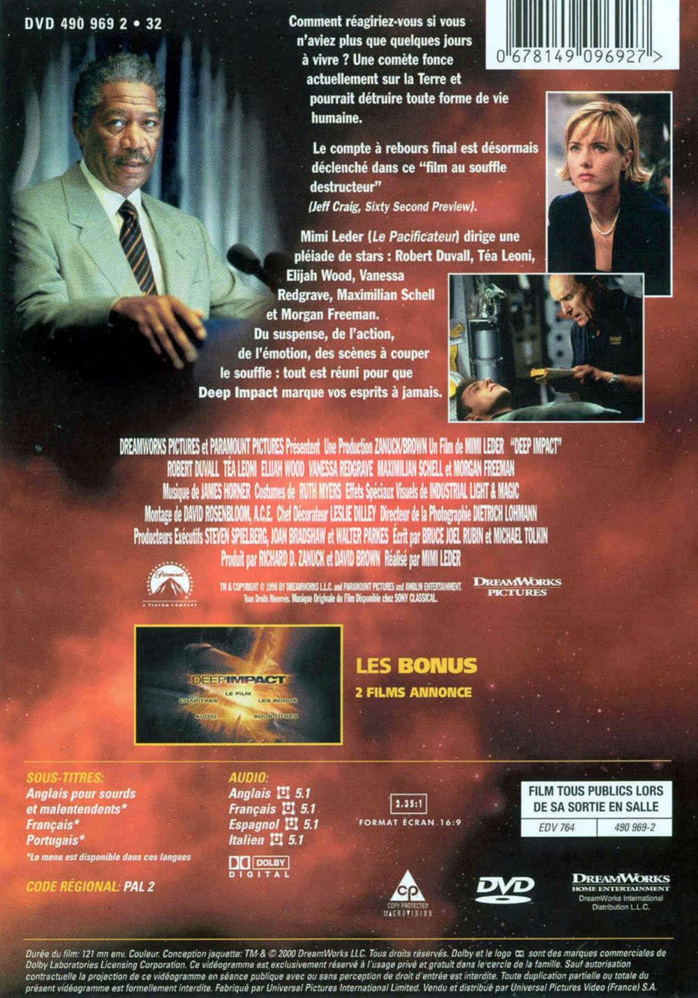 Deep Impact DVD movie collectible [Barcode 678149096927] - Main Image 2