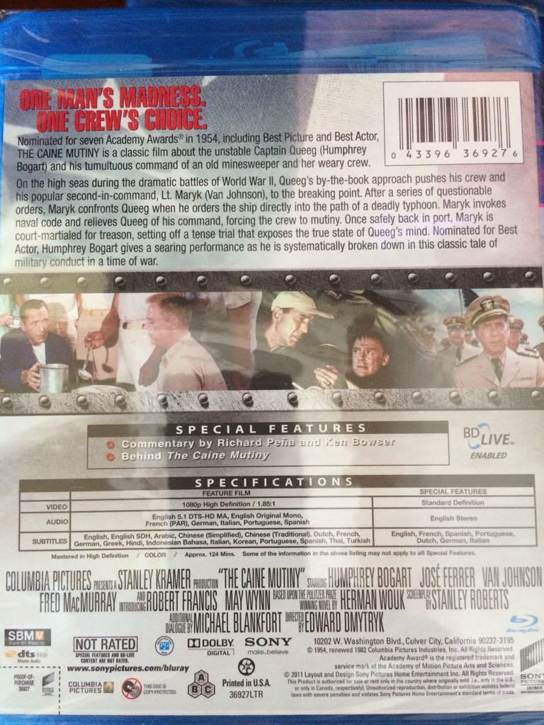 The Caine Mutiny Digital Copy movie collectible [Barcode 883929466566] - Main Image 2
