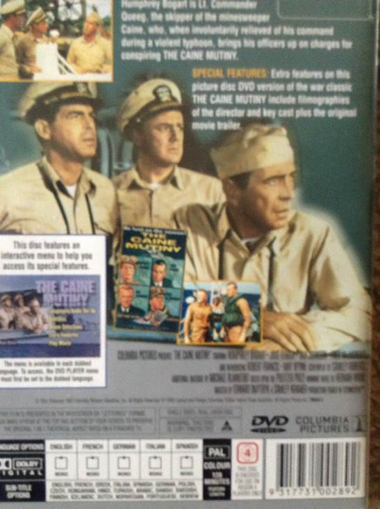 The Caine Mutiny Video 2000 movie collectible [Barcode 9317731002892] - Main Image 2