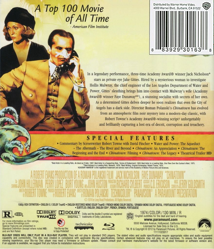 Chinatown Blu-ray movie collectible [Barcode 883929301638] - Main Image 2