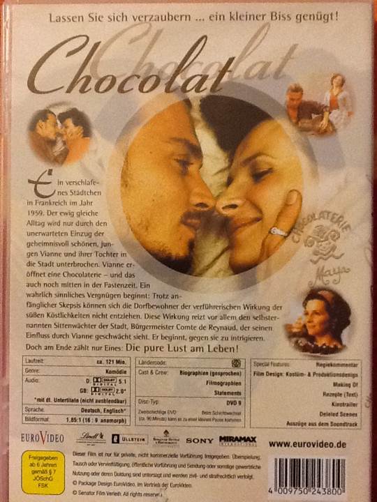 Chocolat DVD movie collectible [Barcode 4009750243800] - Main Image 2