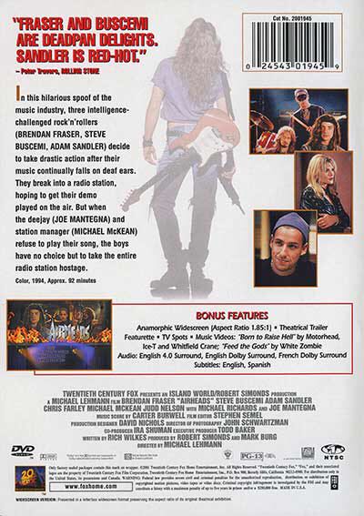 Airheads DVD-R movie collectible [Barcode 024543019466] - Main Image 2