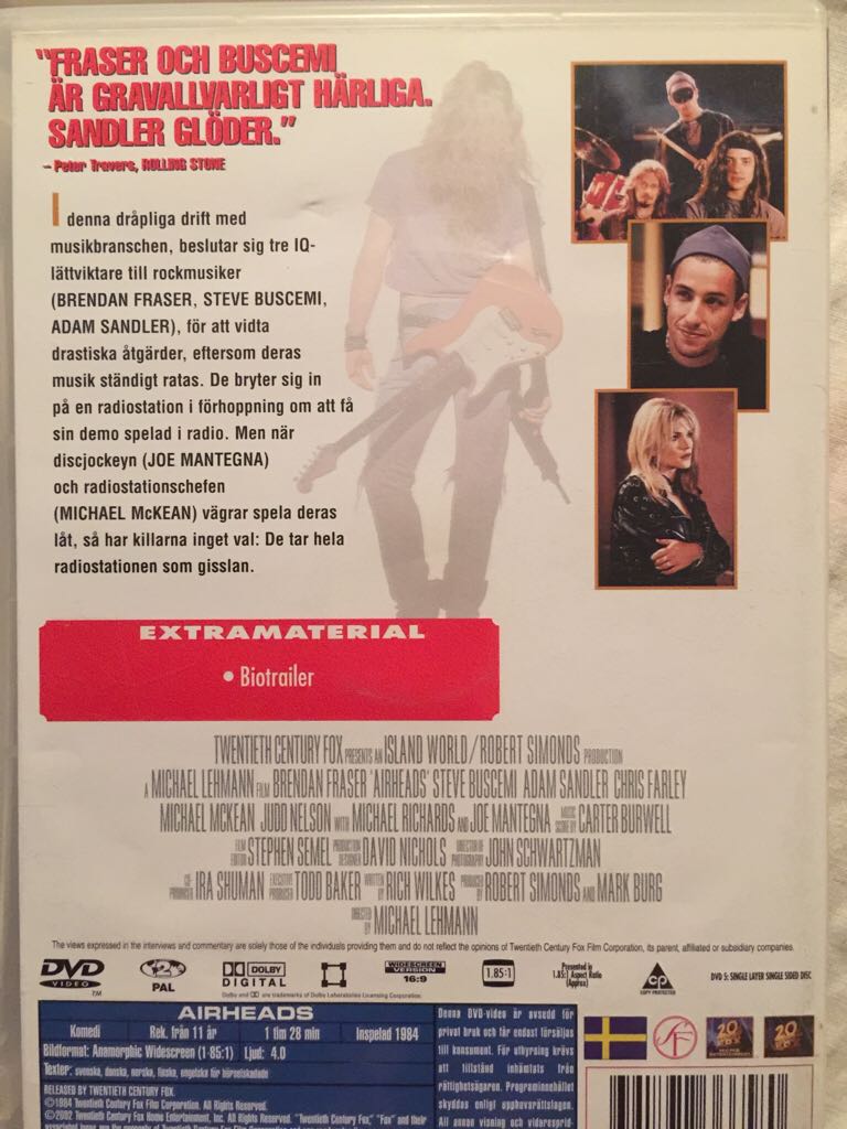 Airheads DVD movie collectible [Barcode 7391772366580] - Main Image 2