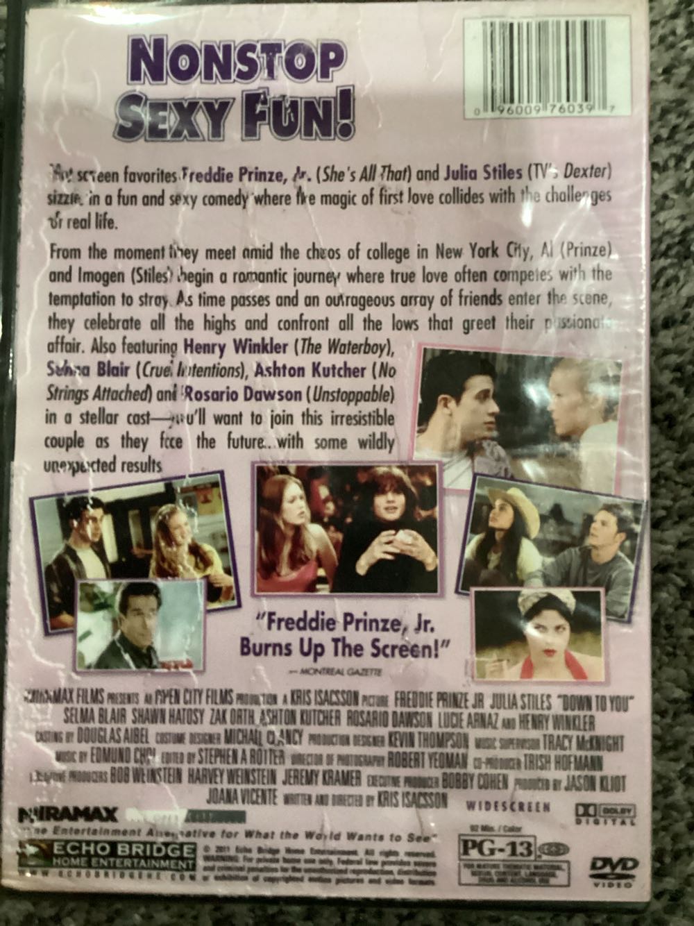 Down to You DVD movie collectible [Barcode 096009760397] - Main Image 2