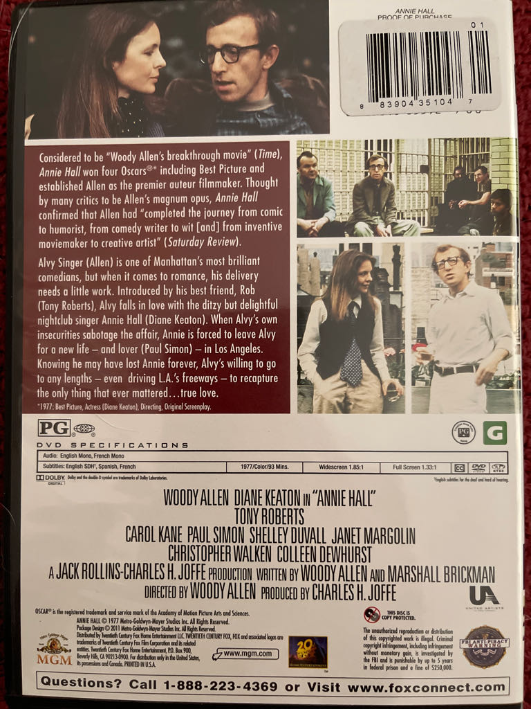Annie Hall  movie collectible [Barcode 883904109167] - Main Image 2