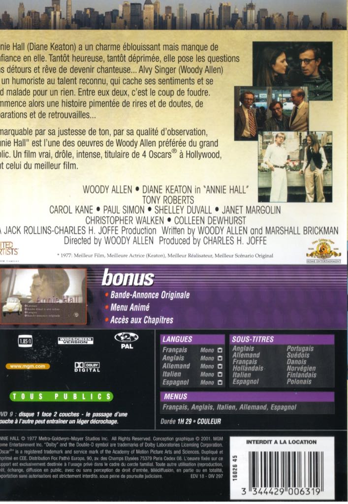 Annie Hall DVD movie collectible - Main Image 2