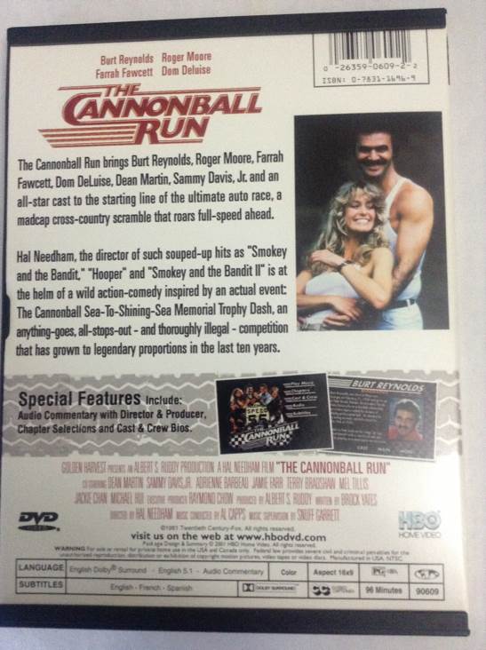 Cannonball Run DVD movie collectible [Barcode 026359060922] - Main Image 2