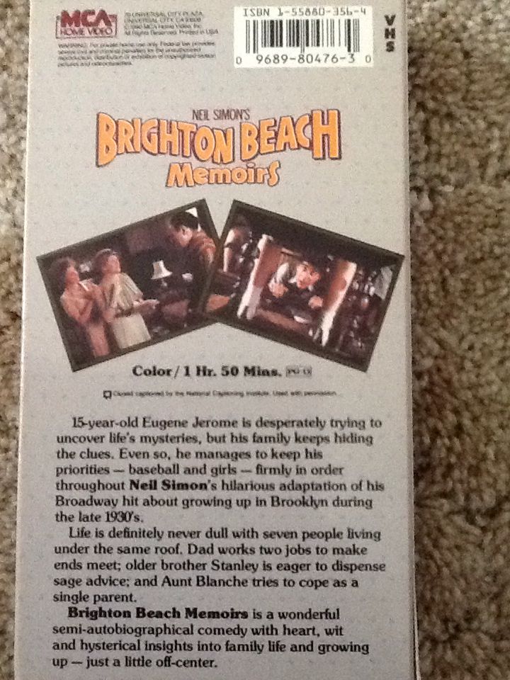 Brighton Beach Memoirs DVD movie collectible [Barcode 025192353925] - Main Image 2
