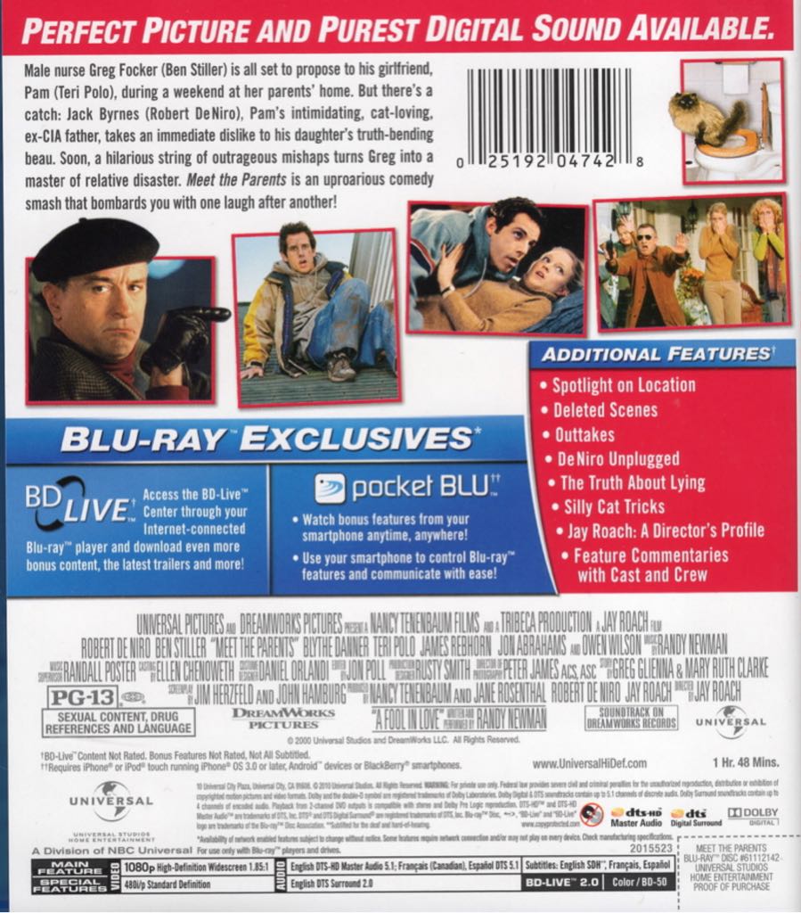 Meet The Parents Blu-ray movie collectible [Barcode 025192047428] - Main Image 2