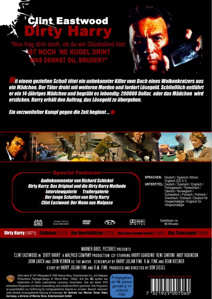Dirty Harry Digital Copy movie collectible [Barcode 085391148272] - Main Image 2