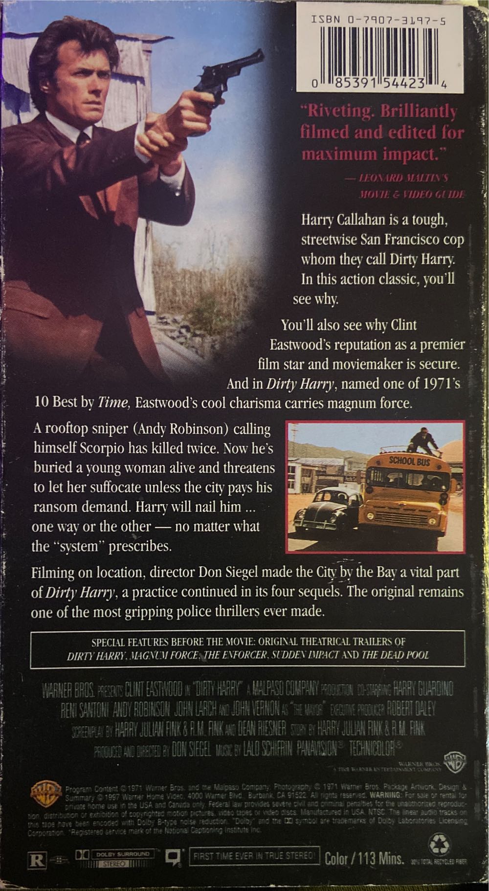 Dirty Harry VHS movie collectible [Barcode 085391544234] - Main Image 2