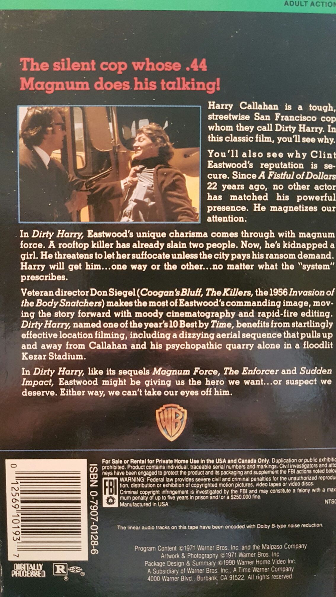 Dirty Harry VHS movie collectible [Barcode 5014780154292] - Main Image 2
