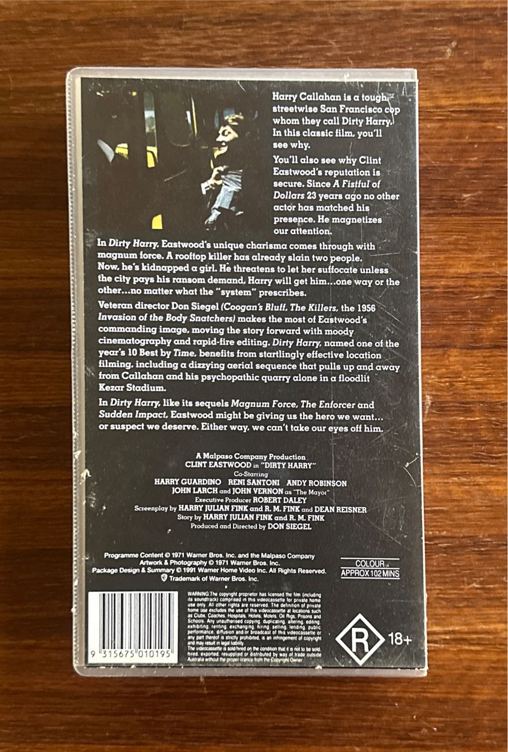 Dirty Harry 1 (1971) VHS VHS movie collectible [Barcode 9315675010195] - Main Image 2