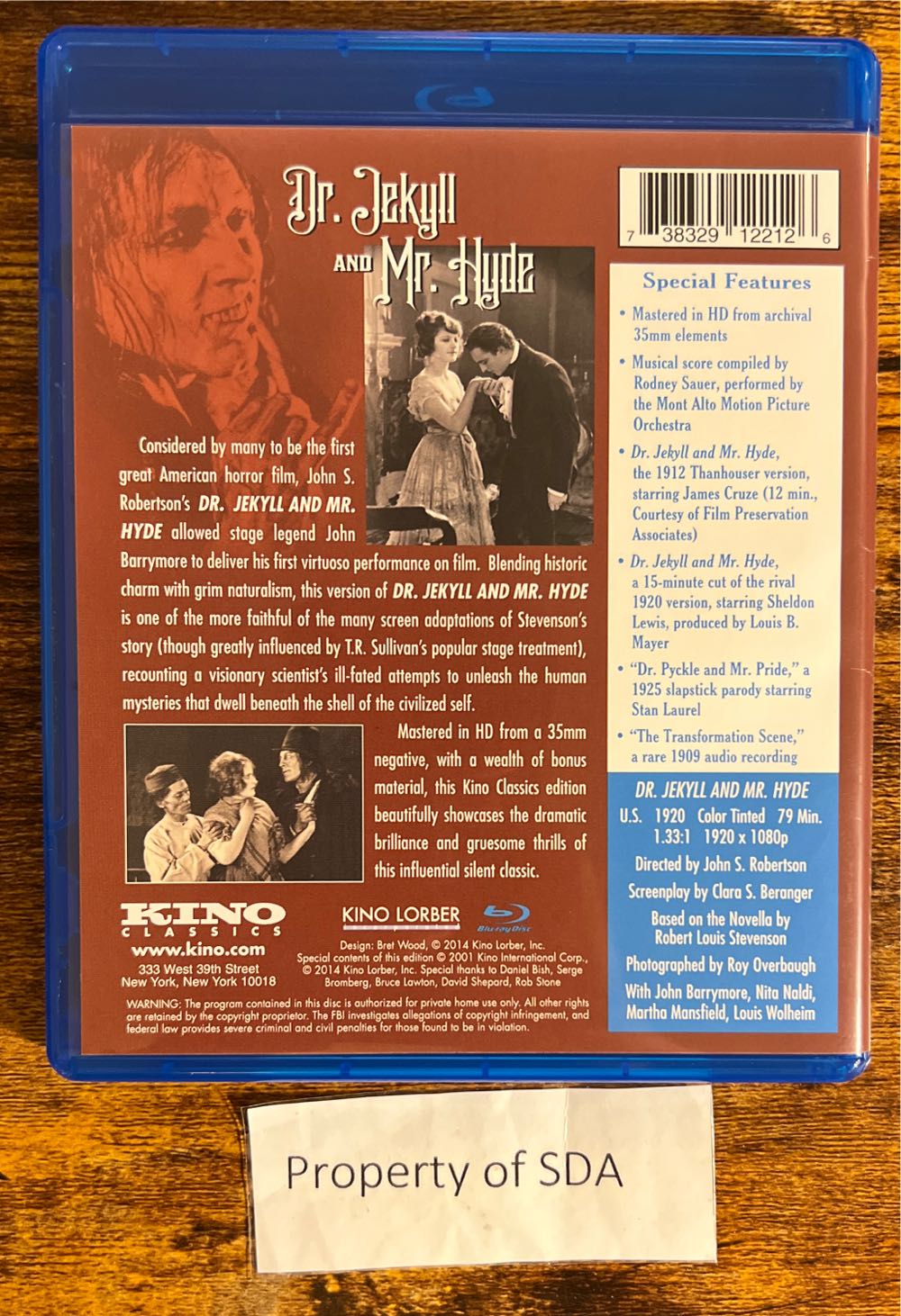 Dr. Jekyll and Mr. Hyde (1920 / Blu-ray) Blu-ray movie collectible [Barcode 738329122126] - Main Image 2