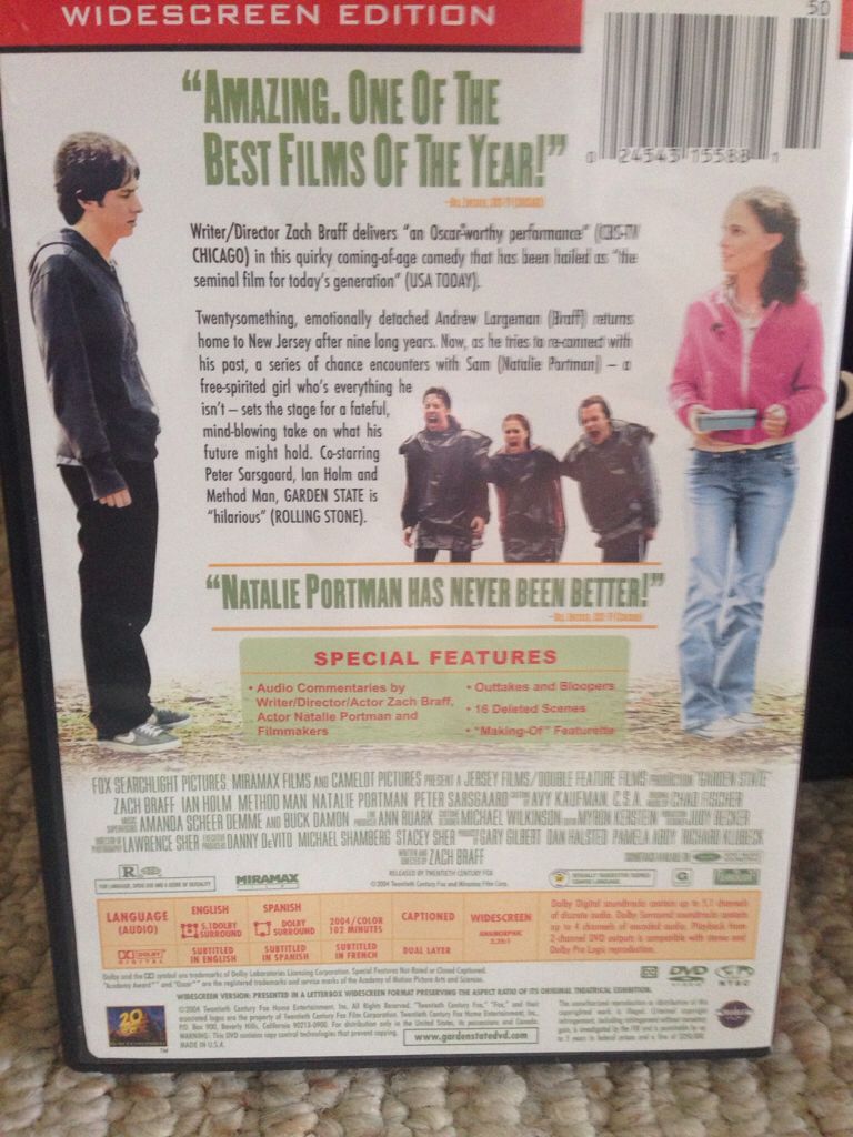 Garden State DVD movie collectible [Barcode 024543151821] - Main Image 2