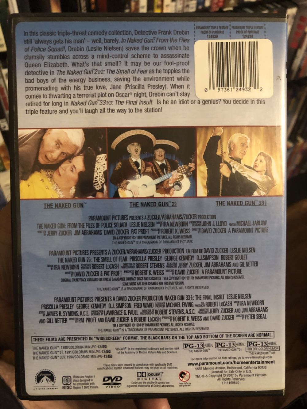 The Naked Gun / The Naked Gun 2 1/2 / The Naked Gun 33 1/3 DVD movie collectible [Barcode 097361249322] - Main Image 3