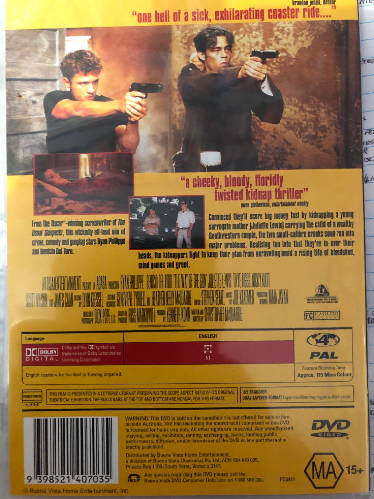 The Way of the Gun Blu-ray movie collectible [Barcode 9398521407035] - Main Image 2