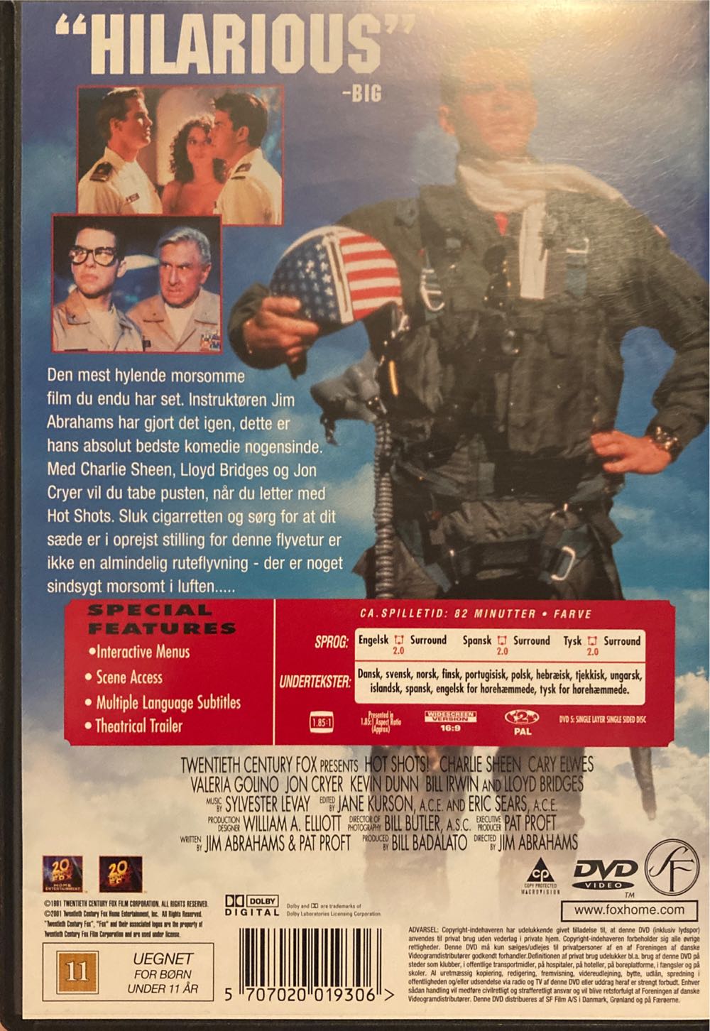 Hot Shots! 1 DVD movie collectible [Barcode 5707020019306] - Main Image 2