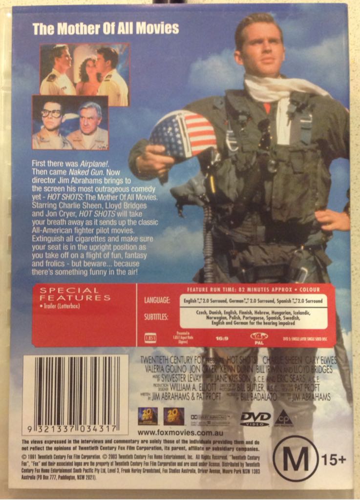 Hot Shots! DVD movie collectible [Barcode 9321337034317] - Main Image 2