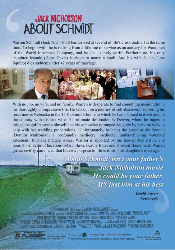 About Schmidt DVD movie collectible [Barcode 065935147527] - Main Image 2