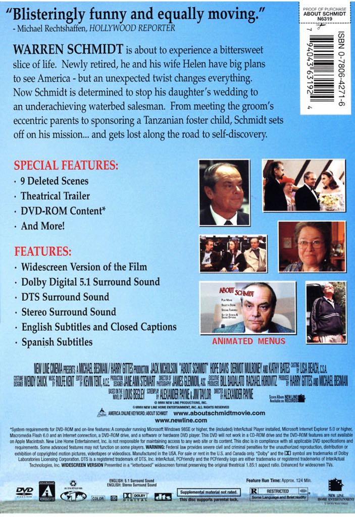 About Schmidt  DVD movie collectible [Barcode 7036988006867] - Main Image 2