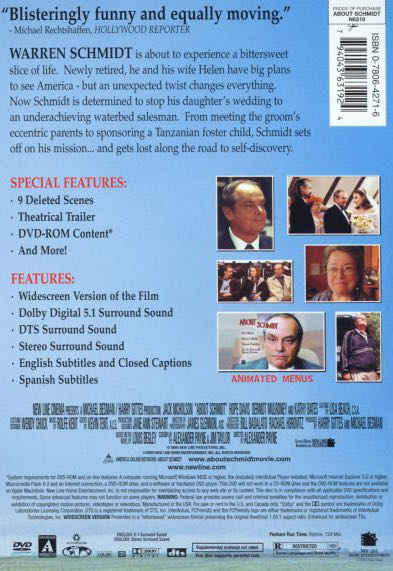 About Schmidt DVD movie collectible [Barcode 7321921234422] - Main Image 2