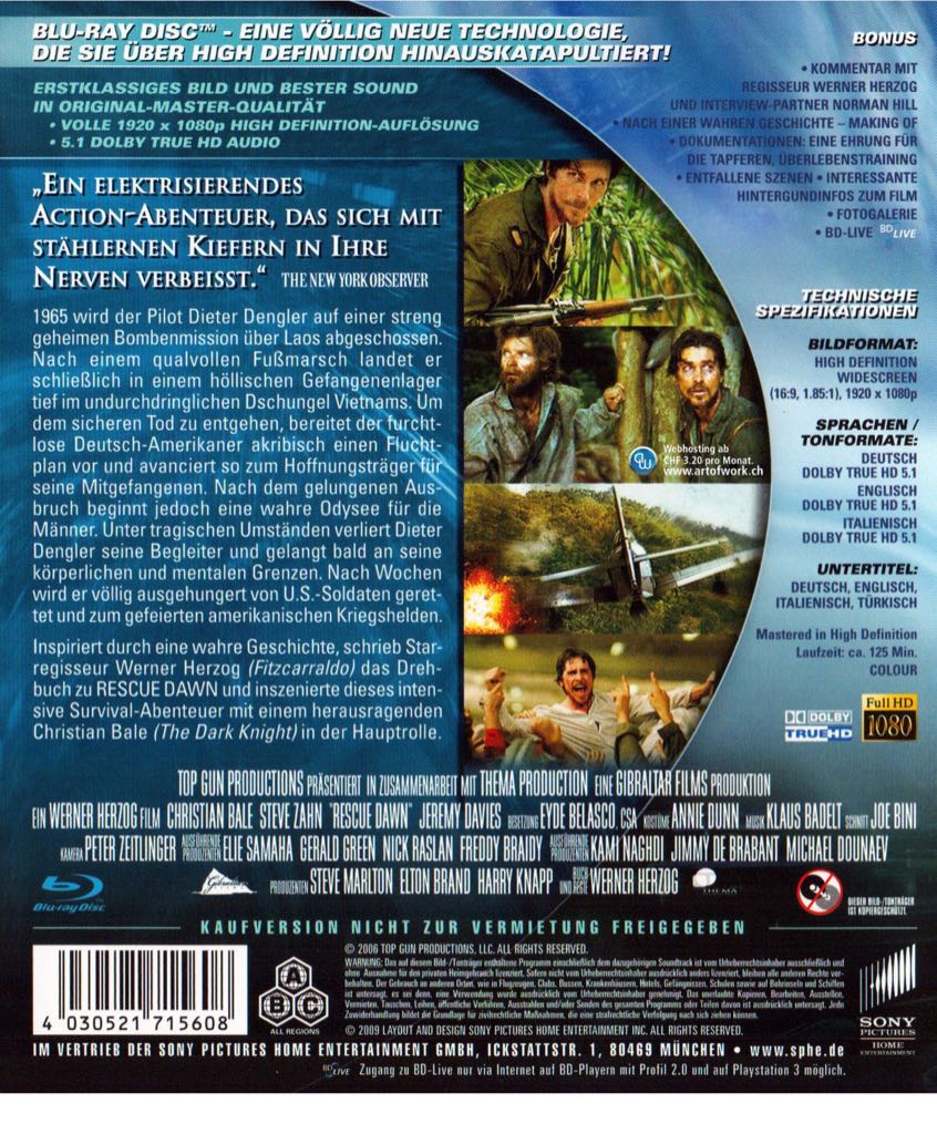 Rescue Dawn. BR. Blu-ray movie collectible [Barcode 027616092120] - Main Image 2