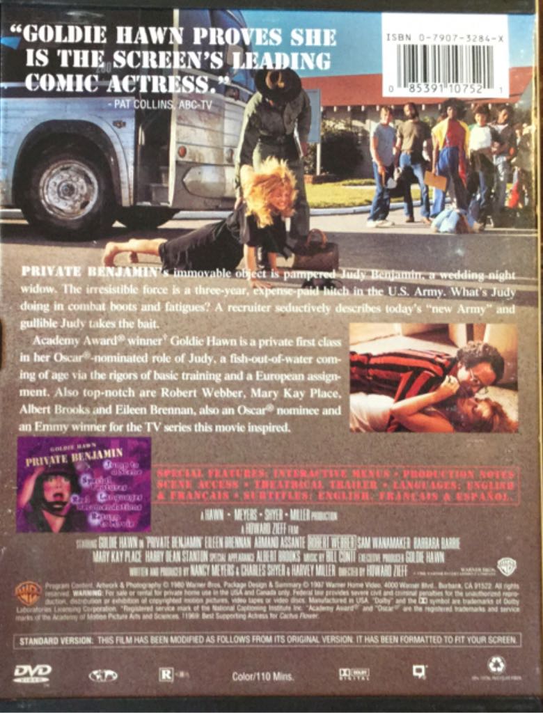 Private Benjamin DVD movie collectible [Barcode 085391107521] - Main Image 2