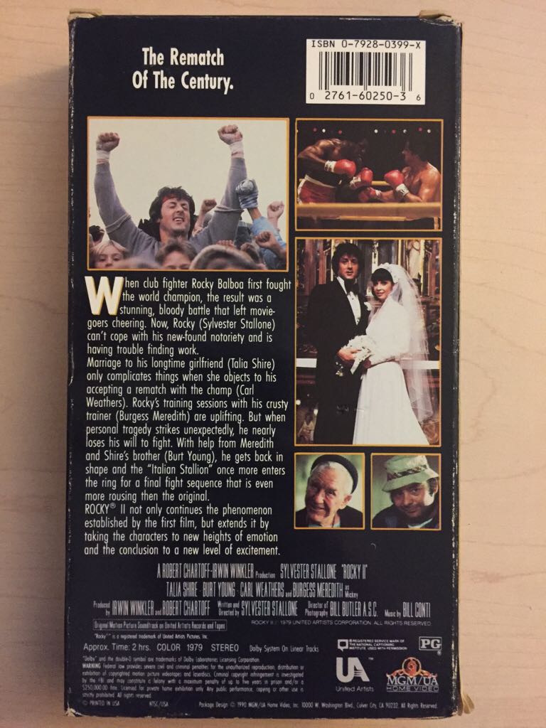 Rocky II VHS movie collectible [Barcode 027616025036] - Main Image 2