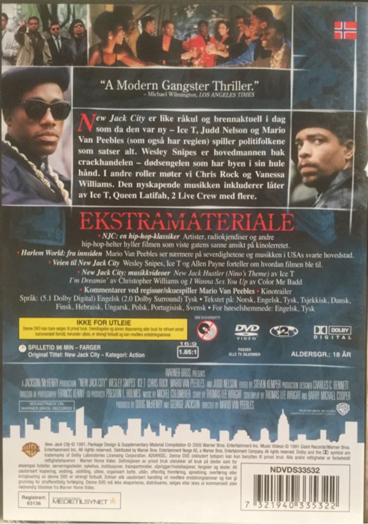 New Jack City DVD movie collectible [Barcode 7321940335322] - Main Image 2