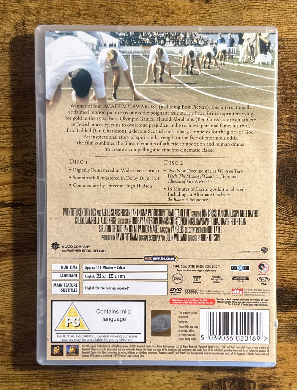 Chariots of Fire (1981) DVD DVD movie collectible [Barcode 5039036020169] - Main Image 2