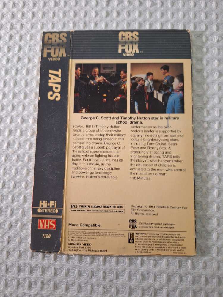 Taps DVD movie collectible [Barcode 9321337037646] - Main Image 2