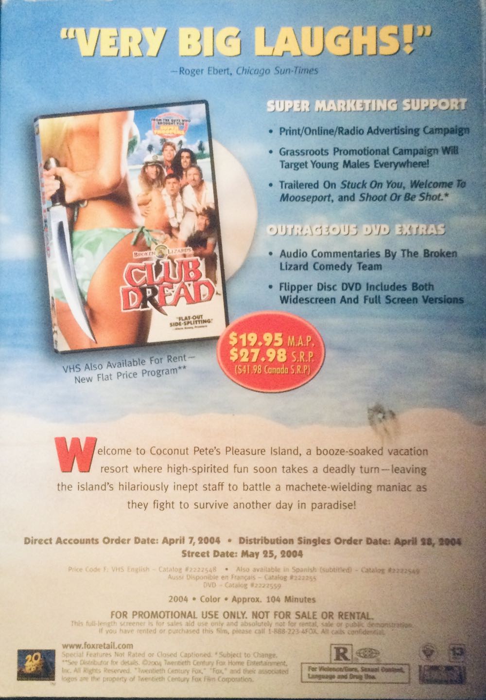 Club Dread DVD movie collectible [Barcode 024543125662] - Main Image 2