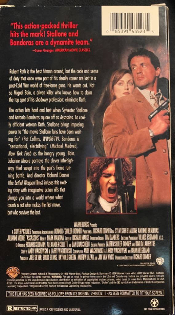 Assassins VHS movie collectible [Barcode 085391435235] - Main Image 2