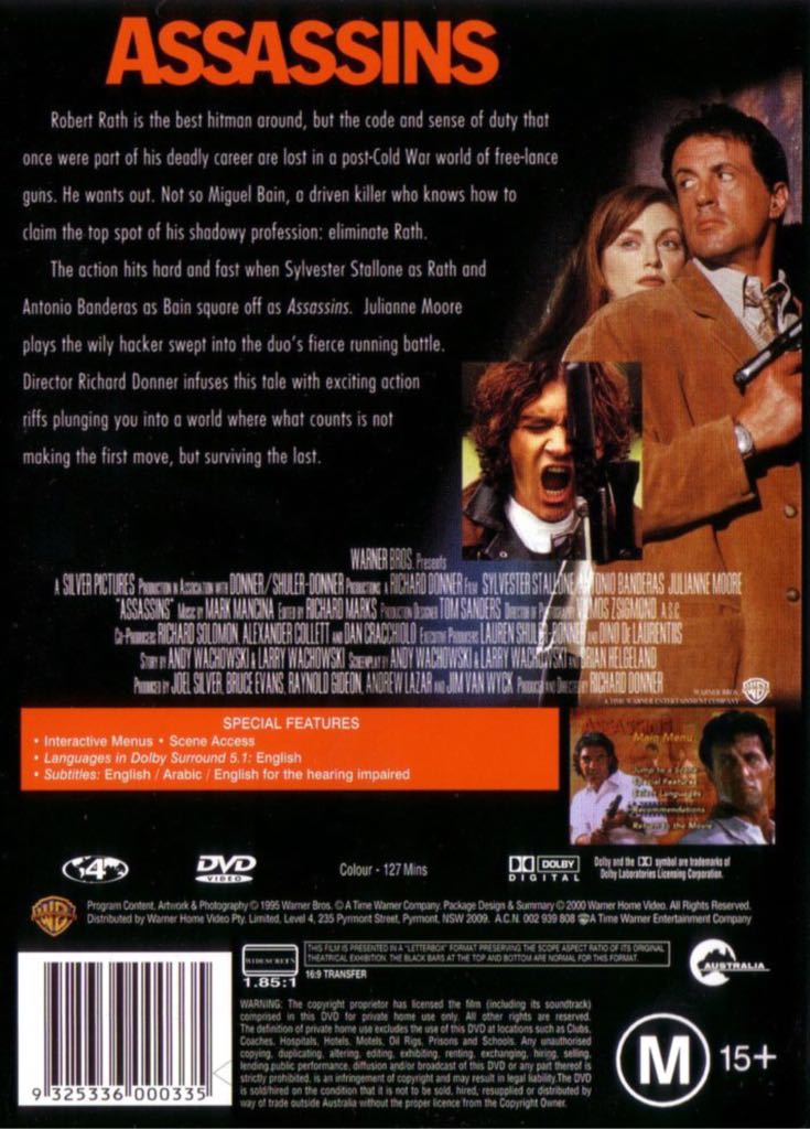 Assassins DVD movie collectible [Barcode 883929155460] - Main Image 2