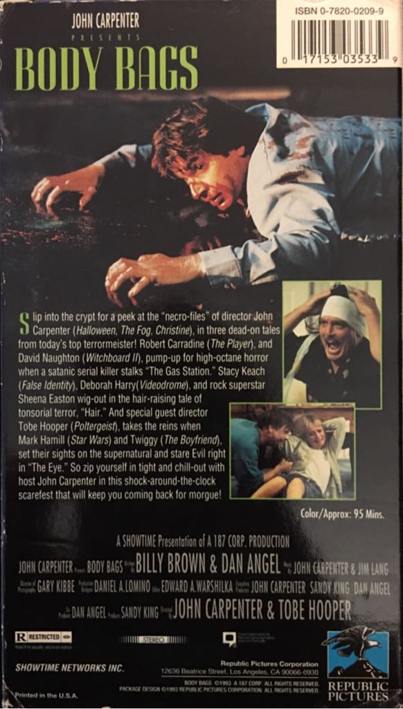 Body Bags VHS movie collectible [Barcode 017153035339] - Main Image 2