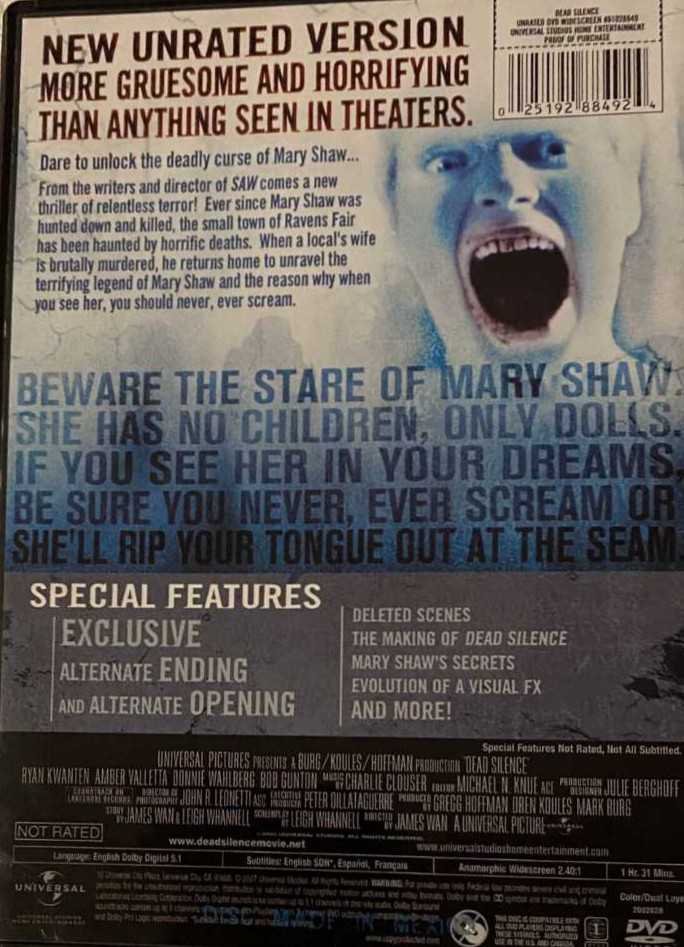 Dead Silence DVD movie collectible [Barcode 025195016179] - Main Image 4
