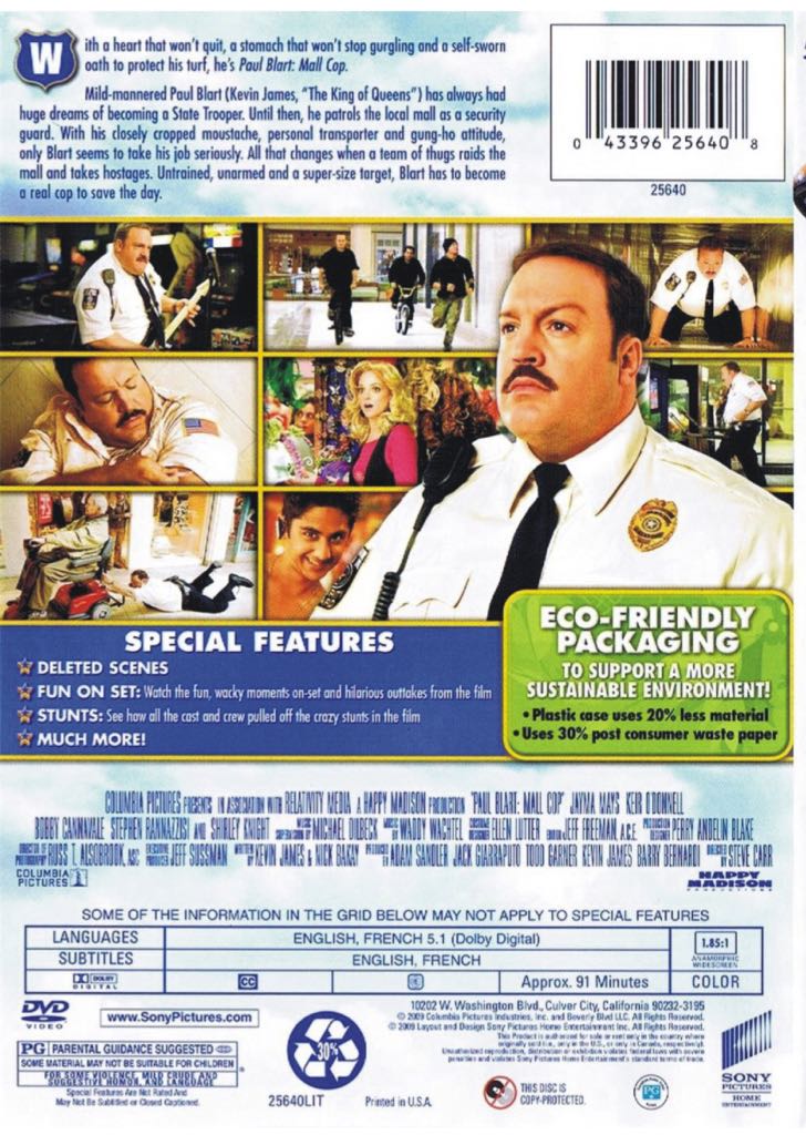 Paul Blart Mall Cop DVD movie collectible [Barcode 043396256385] - Main Image 2