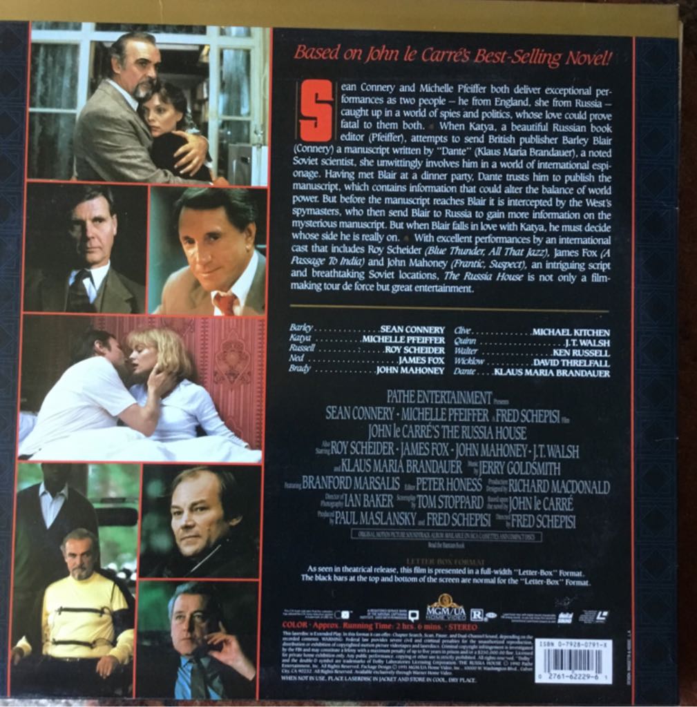 The Russia House Laser Disc movie collectible [Barcode 027616222961] - Main Image 2