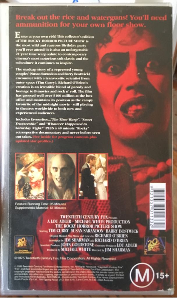 The Rocky Horror Picture Show VHS movie collectible [Barcode 02454672] - Main Image 2