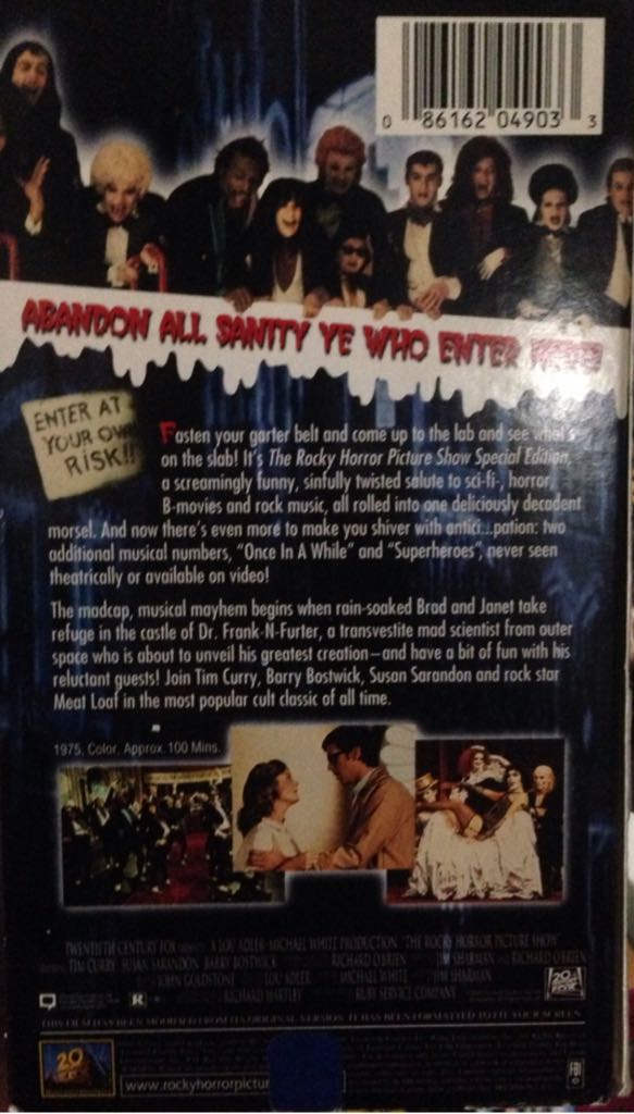 Rocky Horror Picture Show, The VHS movie collectible [Barcode 086162049033] - Main Image 2