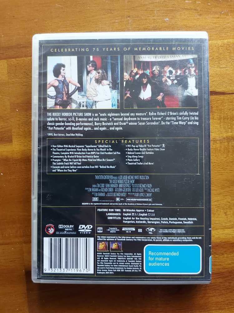 Rocky Horror Picture Show DVD movie collectible [Barcode 9321337119670] - Main Image 2