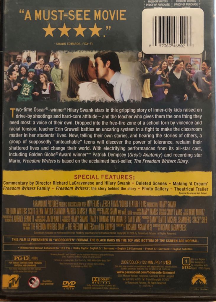 Freedom Writers DVD movie collectible [Barcode 097363465027] - Main Image 2
