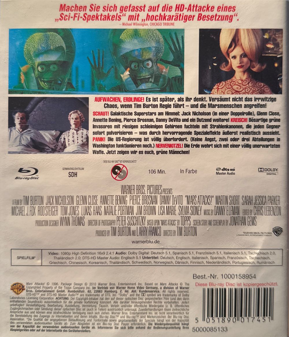 Mars Attacks! Blu-ray movie collectible [Barcode 5051890017451] - Main Image 2