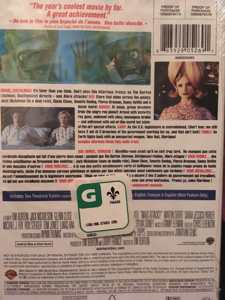 Mars Attacks! DVD movie collectible [Barcode 883929052691] - Main Image 2