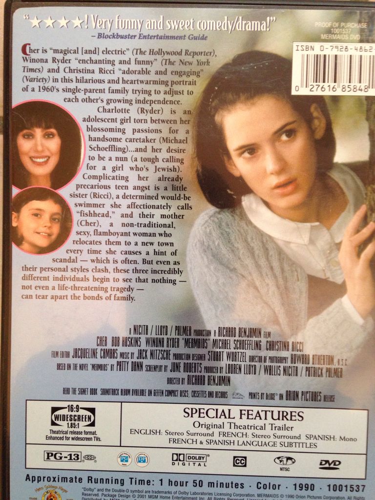 Mermaids DVD movie collectible [Barcode 027616858481] - Main Image 2