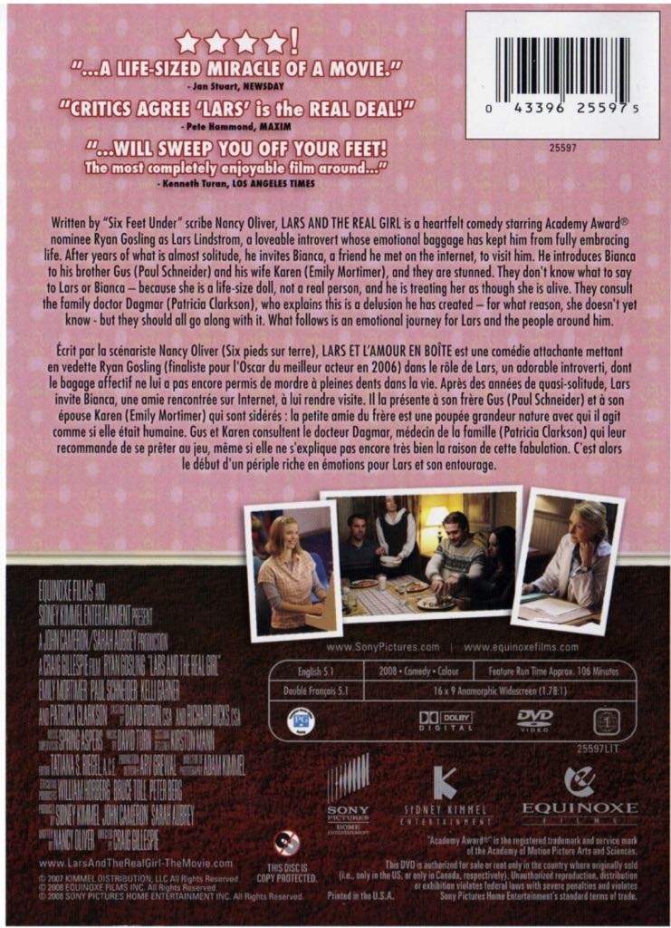 Lars and the Real Girl DVD movie collectible [Barcode 9321337095271] - Main Image 2