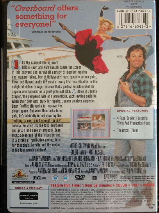 Overboard DVD movie collectible [Barcode 027616656629] - Main Image 2