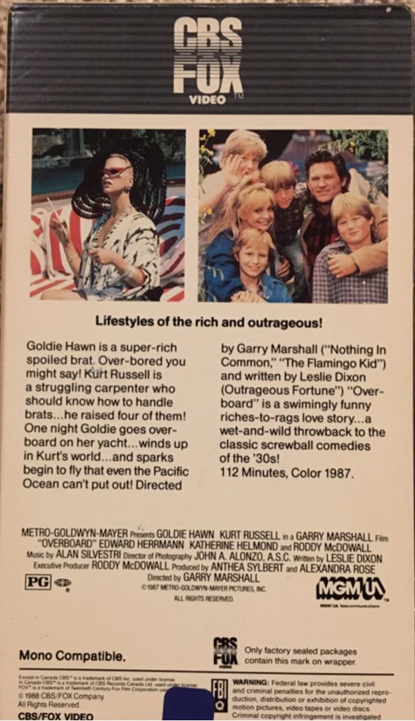 Overboard VHS movie collectible - Main Image 2