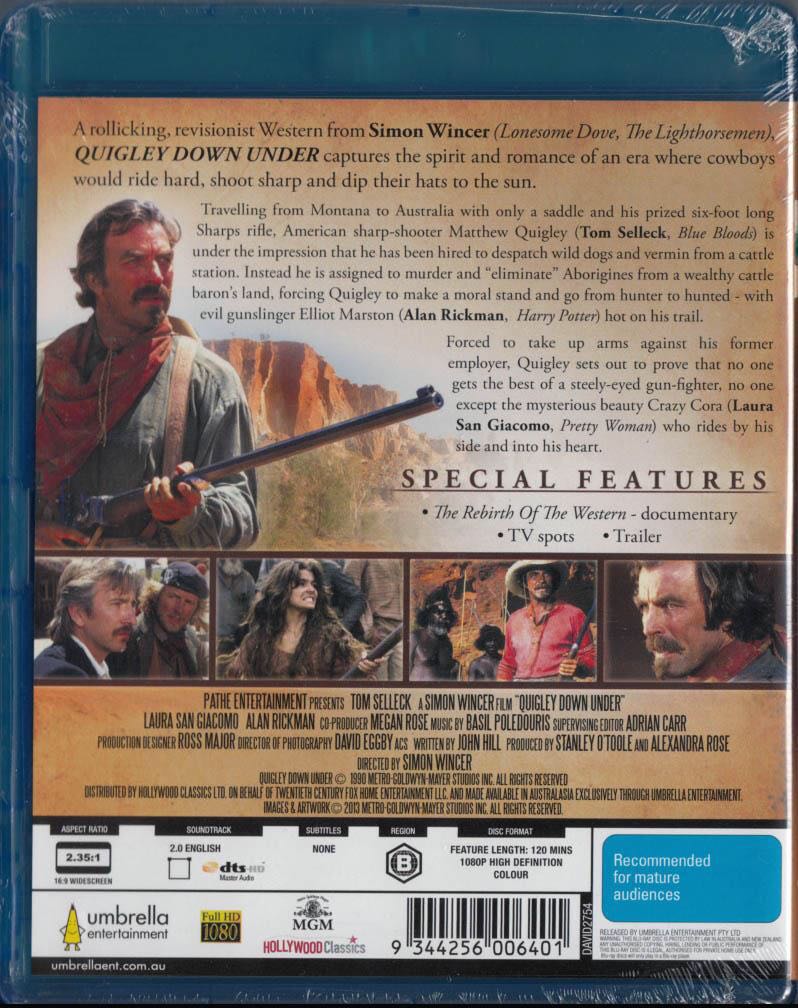 Quigley Down Under Blu-ray movie collectible [Barcode 883904243144] - Main Image 2